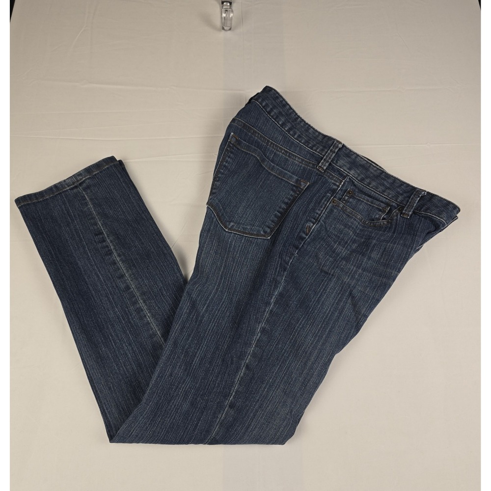 Ann Taylor LOFT Curvy Straight Leg Jeans Dark Wash Blue Denim Size 8 294820